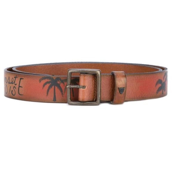 HTC HOLLYWOOD TRADING COMPANY Paradise print leather Belt sz 36 NWT - Picture 1 of 10
